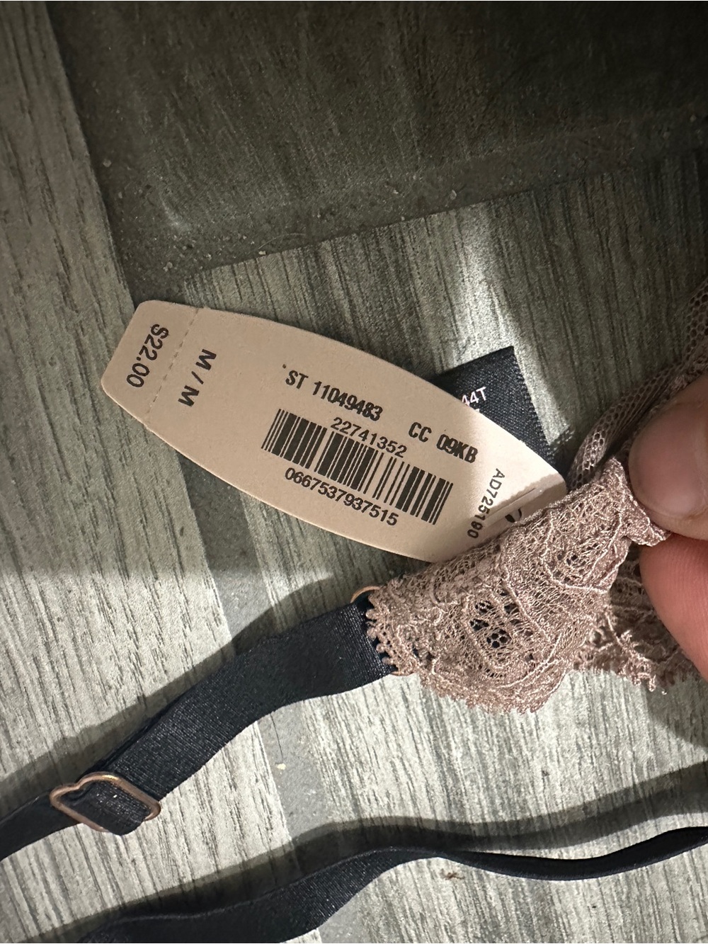 Victoria secret NWT Strappy Thong G String in Taupe and Black - Picture 2 of 3
